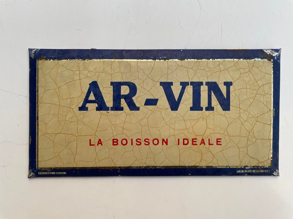 Arville publicité commerciale 1939 Ar-Vin Saint-Hubert Namur, Enlèvement ou Envoi, Utilisé, Panneau, Plaque ou Plaquette publicitaire