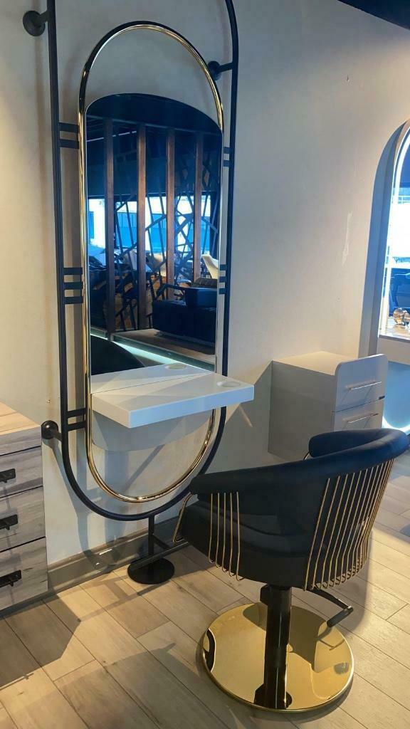 kaptafel goud zwart kapper kapster voorraad knipspiegel spie, Ophalen of Verzenden, Nieuw