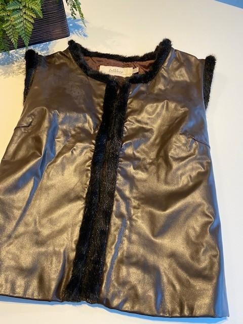 VESTJE IN WEAR LEDERLOOK EN PELS, Maat 38/40 (M), IN WEAR, Bruin, Ophalen of Verzenden