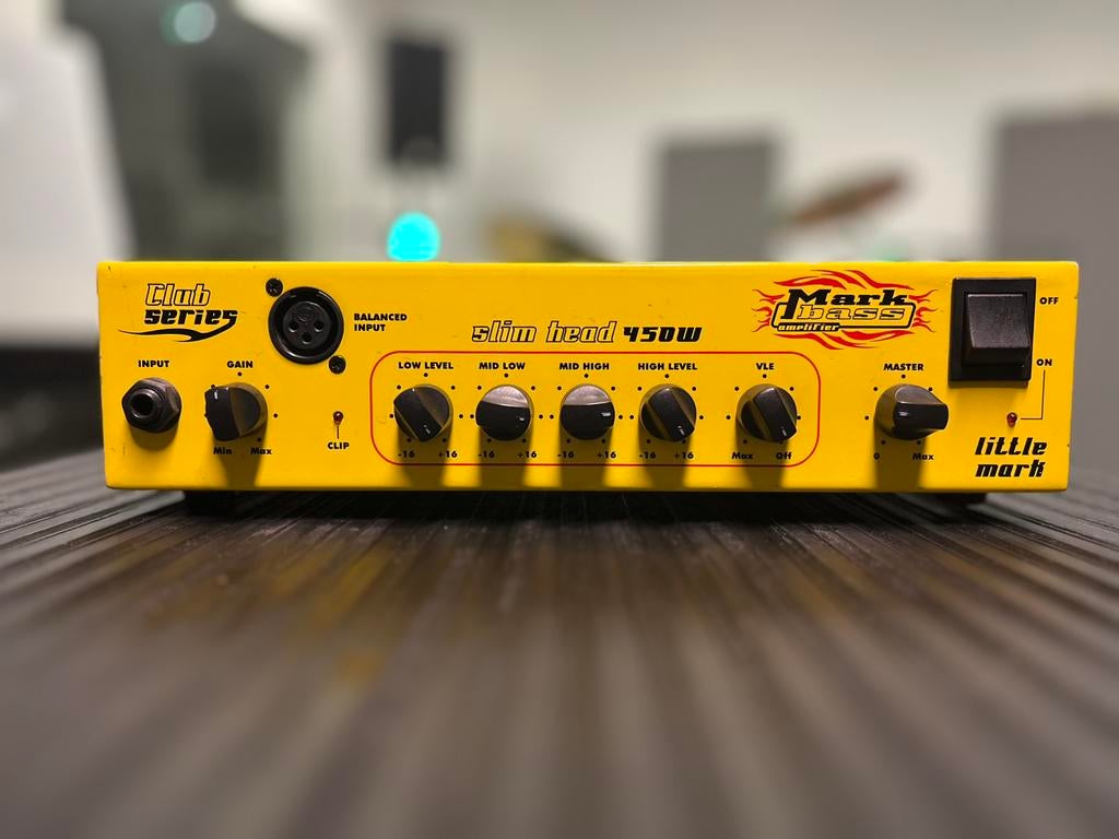 Markbass slim head 450 watt clubserie, gemaakt in Italië, Ophalen of Verzenden, Gebruikt, Basgitaar, 100 watt of meer
