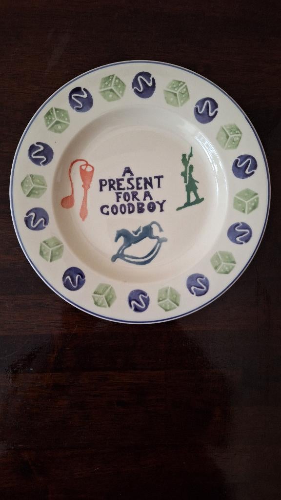 EMMA BRIDGEWATER bord 21cm A present for a good boy, Keramiek, Ophalen of Verzenden, Zo goed als nieuw, Bord(en)