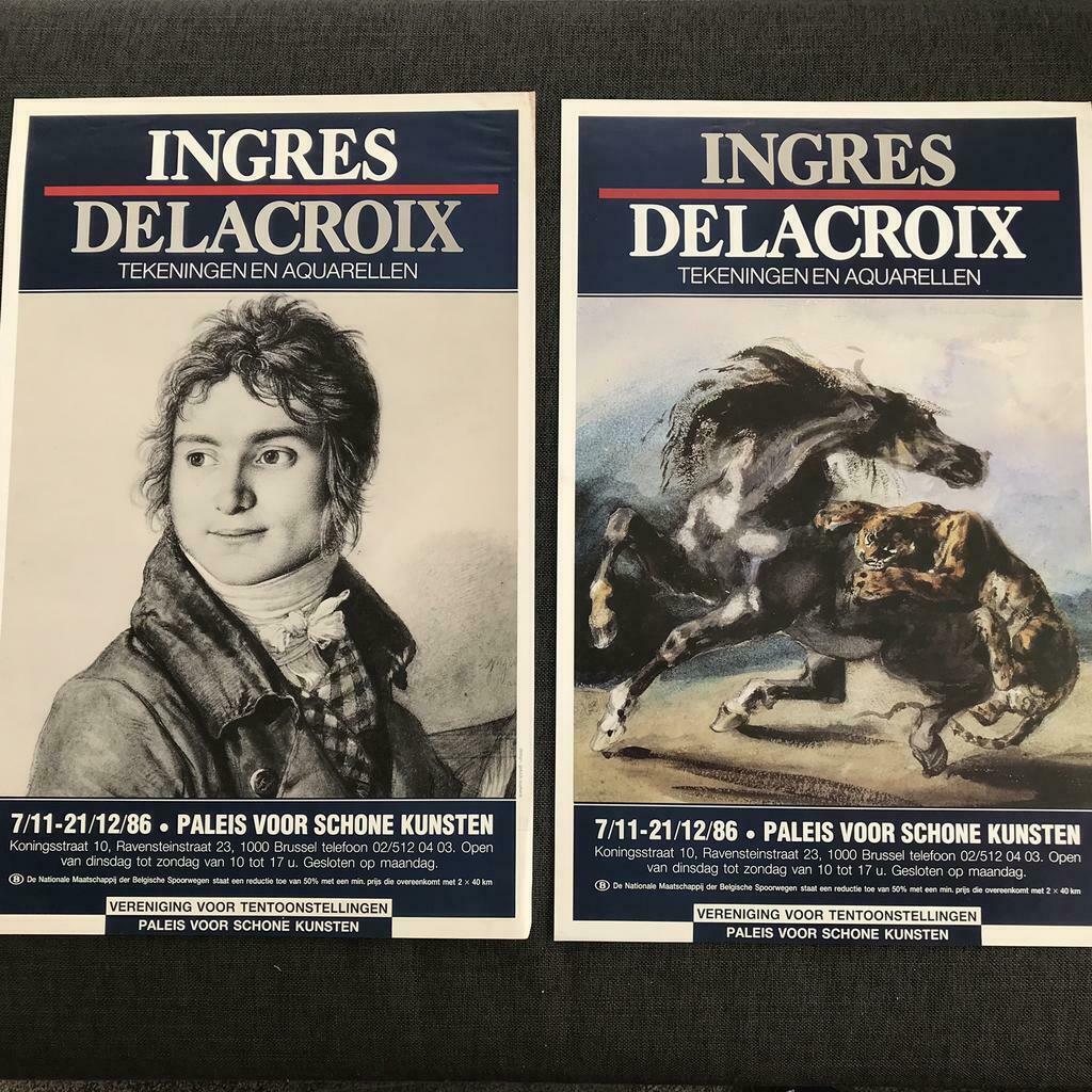 Ingres,Delacroix affiches tentoonstelling 1986, Ophalen of Verzenden, Zo goed als nieuw