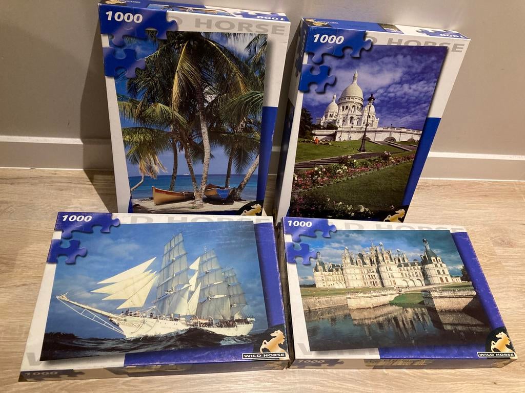 Pack de 4 puzzles 1000 pièces de Wild Horse, Enlèvement, 500 à 1500 pièces, Comme neuf, Puzzle
