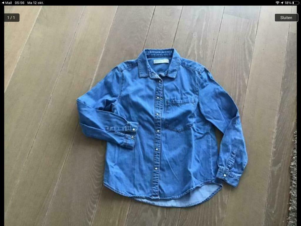 Jeanshemd zara girls maat 140, Overhemd of Blouse, Zo goed als nieuw, Zara, Verzenden