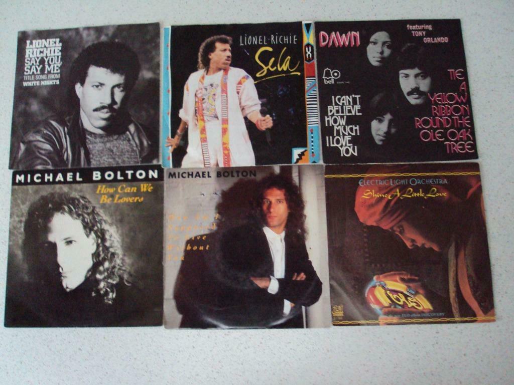 Part 56 - 6 Singeljes van Lionel Richie, Dawn, Michael Bolto, Ophalen of Verzenden, Gebruikt, Pop