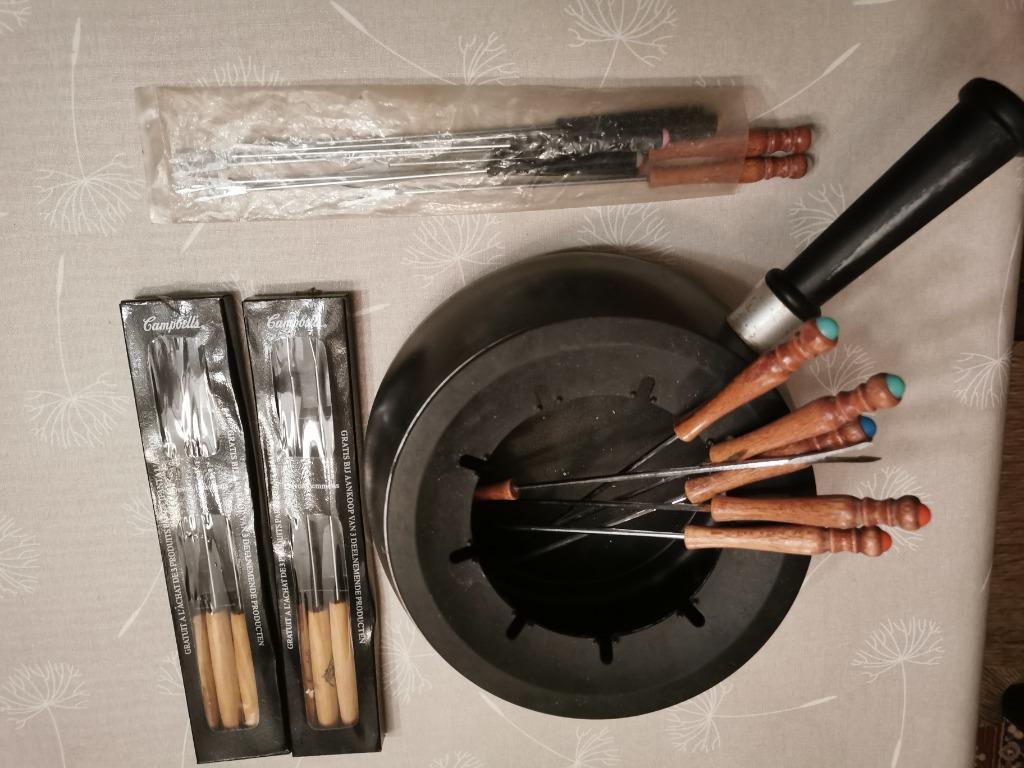 Fondueset met extra vorkjes, Enlèvement, Utilisé, Service à fondue