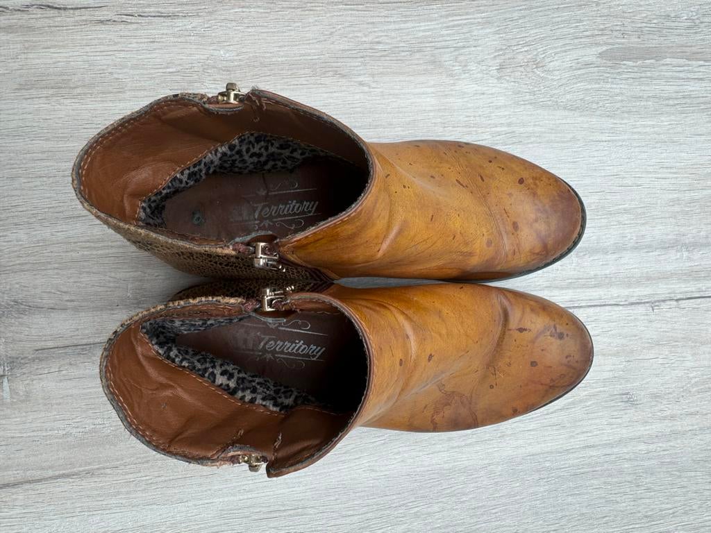 Cognac bruine enkellaarsjes, Ophalen, Bruin, Lage of Enkellaarzen, Gedragen