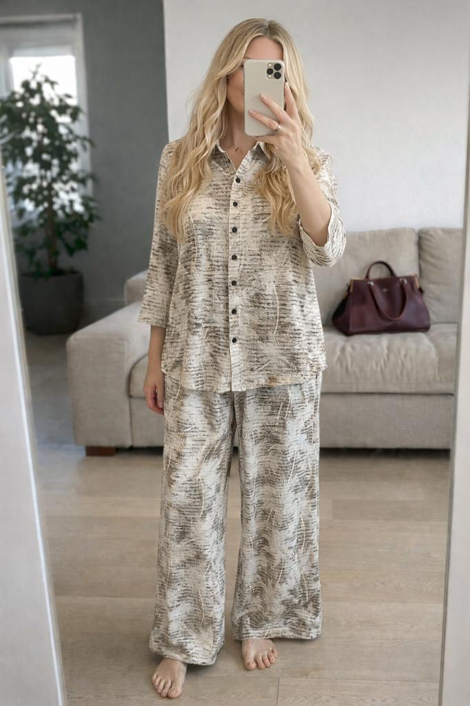 Wijde pantalon en blouse maat xl K-Design, K-design, Beige, Maat 46/48 (XL) of groter, Ophalen of Verzenden