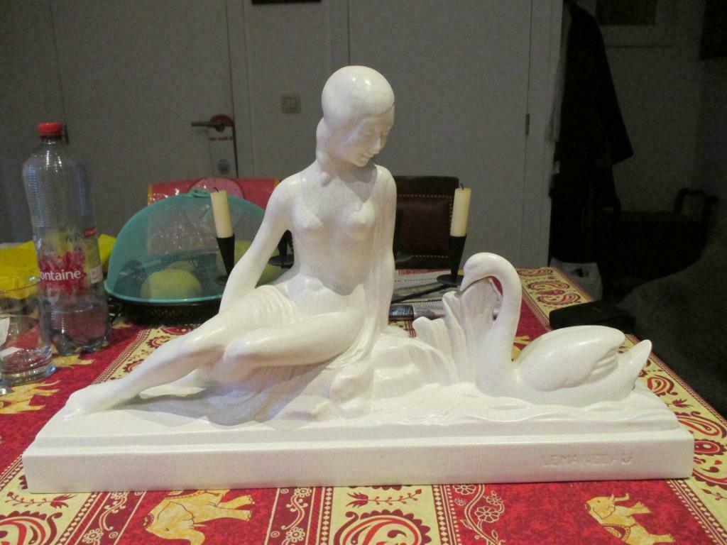 Art Deco Leda + zwaan LEMANCEAU, Antiquités & Art, Enlèvement ou Envoi