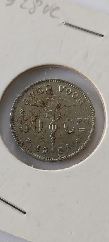 50 cent 1928 vlaams, Postzegels en Munten, Ophalen of Verzenden, Metaal, Losse munt
