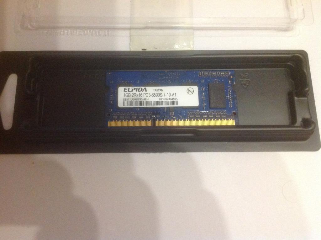RAM Elpida 1 GB DDR3 8500S 1066 MHz laptop, Computers en Software, RAM geheugen, 1 GB of minder, DDR3, Ophalen of Verzenden, Zo goed als nieuw