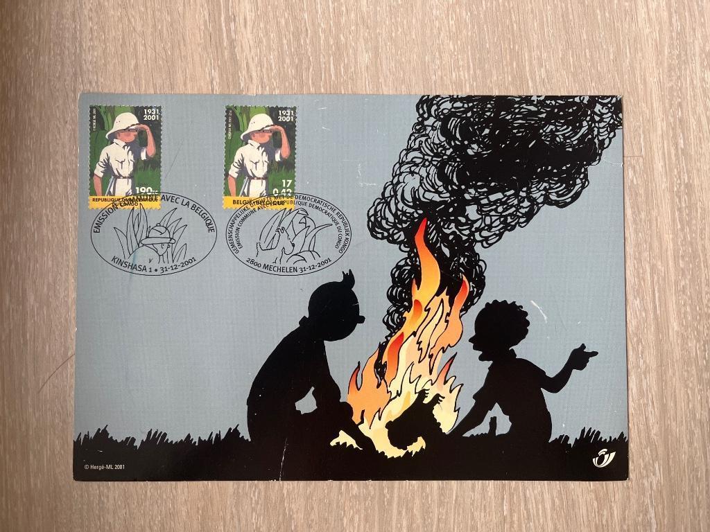 Timbre Tintin en Afrique - 2001, Timbres & Monnaies, Enlèvement ou Envoi, Affranchi