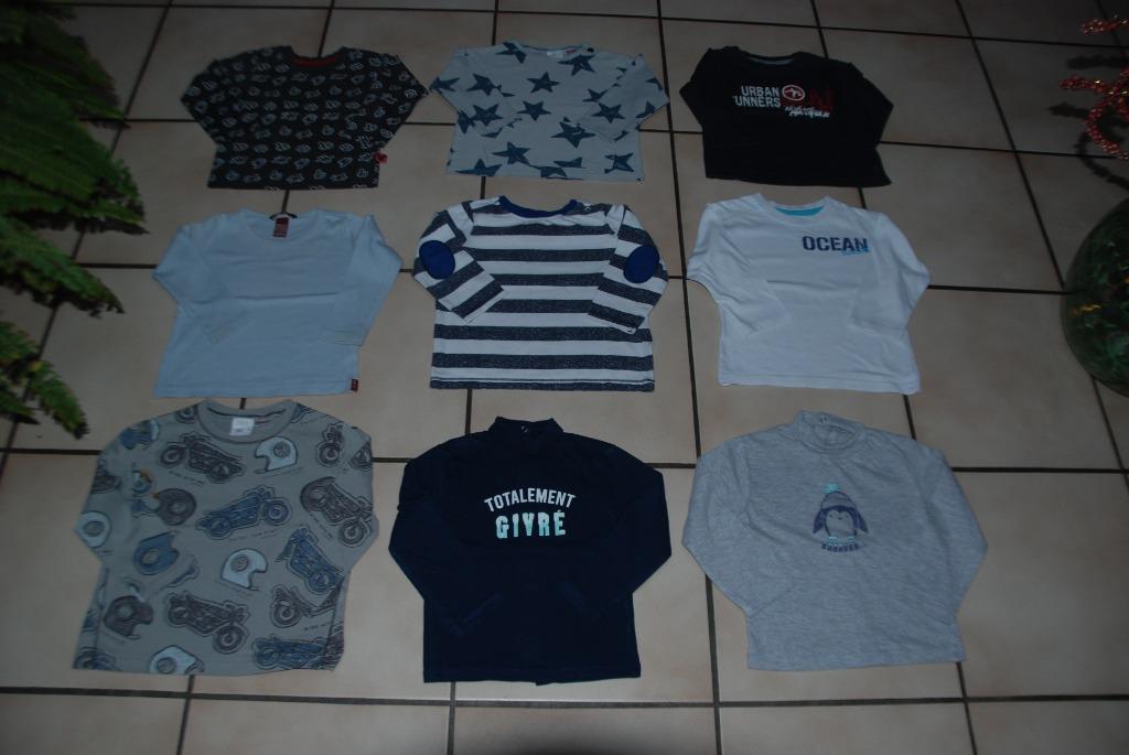 Lot de T-shirts Bébé garçon Manches longues T92 ou 18/24 M, Garçon, Enlèvement ou Envoi, Chemise ou À manches longues, Jbc, H&M, C&A