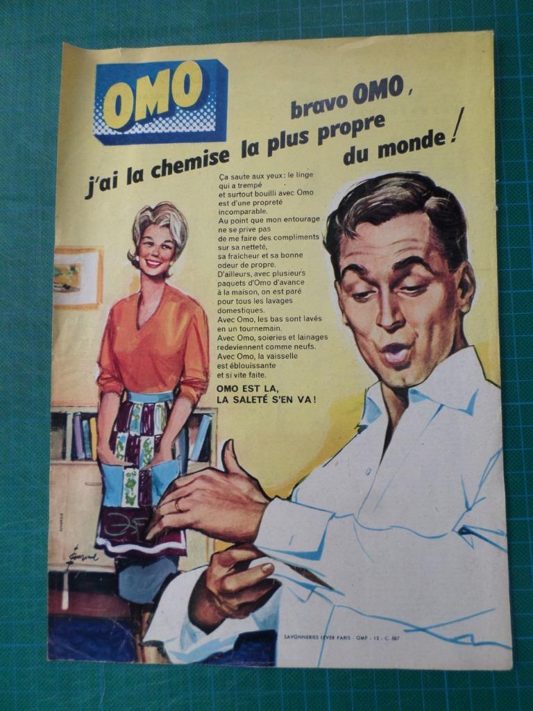 OMO lessive - publicité papier - 1960, Collections, Enlèvement ou Envoi, Utilisé, Autres types