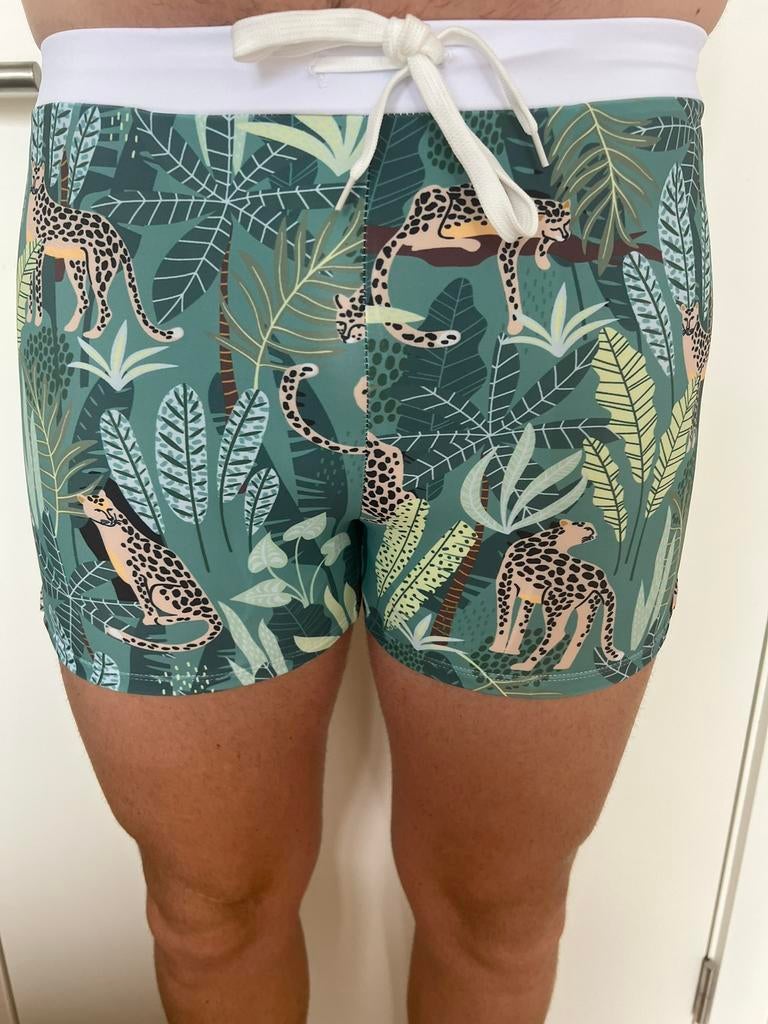 Zwembroek safari print maat Medium, Ophalen of Verzenden, Maat 48/50 (M), Groen, Zwemshort
