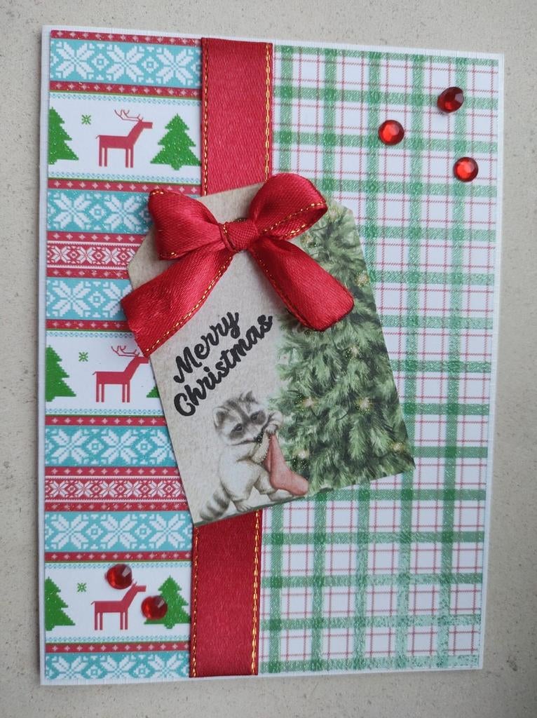 Zelfgemaakte kerstkaart met omslag, Hobby en Vrije tijd, Kaarten | Zelfgemaakt, Ophalen of Verzenden, Nieuw, Kerst