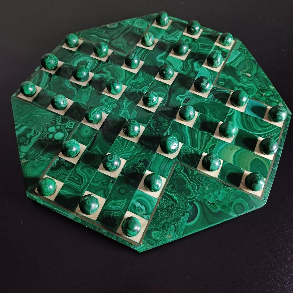 Jeu de solitaire Vintage Malachite., Enlèvement ou Envoi