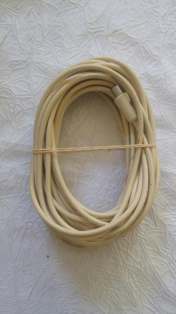 Vintage cable coax 75 ohm mhs avec 1 fiche 5m, TV, Hi-fi & Vidéo, Enlèvement ou Envoi, Utilisé