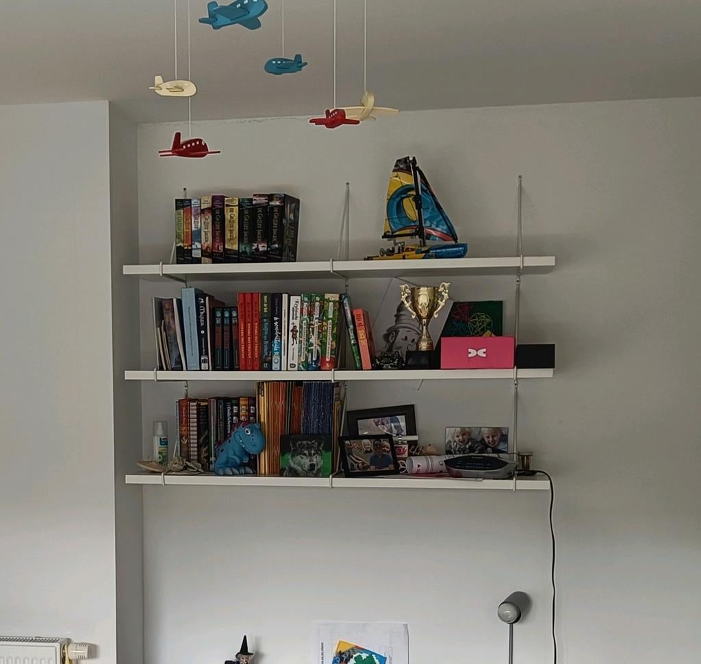 Wandplanken Ikea bergshult 120x20cm, wit, 3 stuks, Ophalen