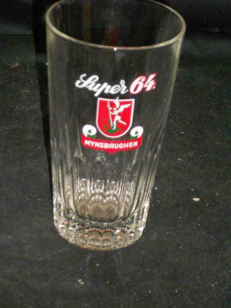 Bierglazen.Super 64 Mynsberghen.Delbruyere.Chatelet. D 139, Ophalen of Verzenden, Zo goed als nieuw, Glas of Glazen, Overige merken