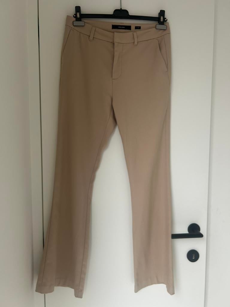 Beige broek met wijde pijpen - Vero Moda - M, Maat 38/40 (M), Beige, Ophalen of Verzenden, Zo goed als nieuw