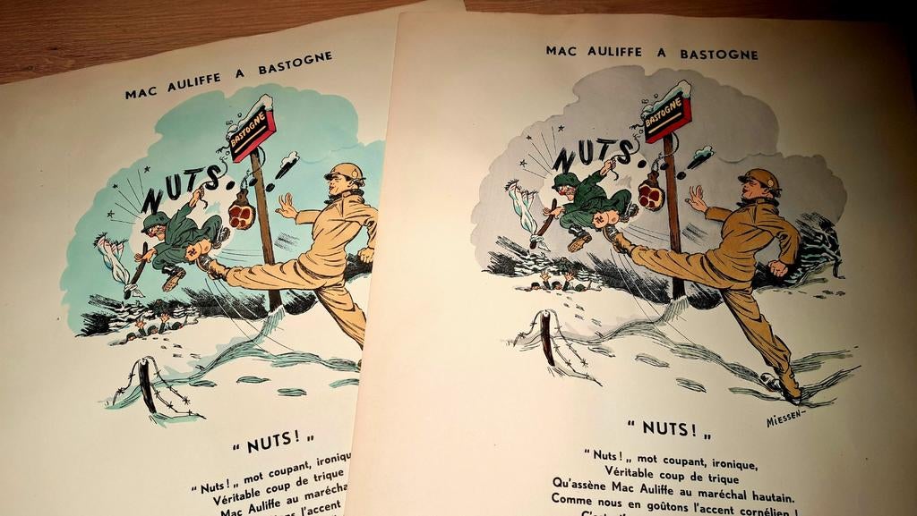 Superbe affiche original NUTS Bastogne Bataille des Ardennes, Enlèvement ou Envoi