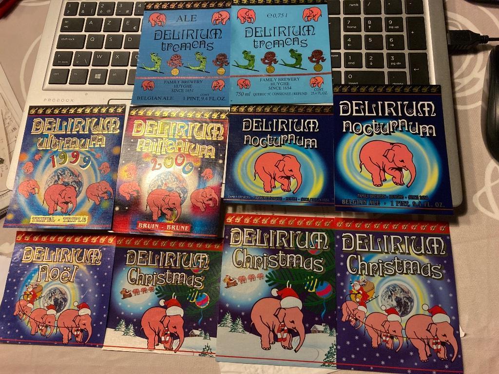 Etiketten Delirium Tremens brouwerij Huyghe Melle, Enlèvement ou Envoi, Neuf, Autres types