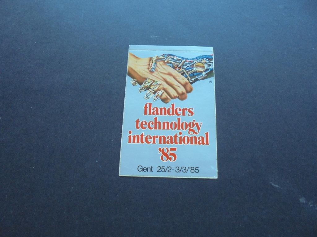 sticker Flanders technology international '85 Gent, Verzenden, Nieuw, Bedrijf of Vereniging