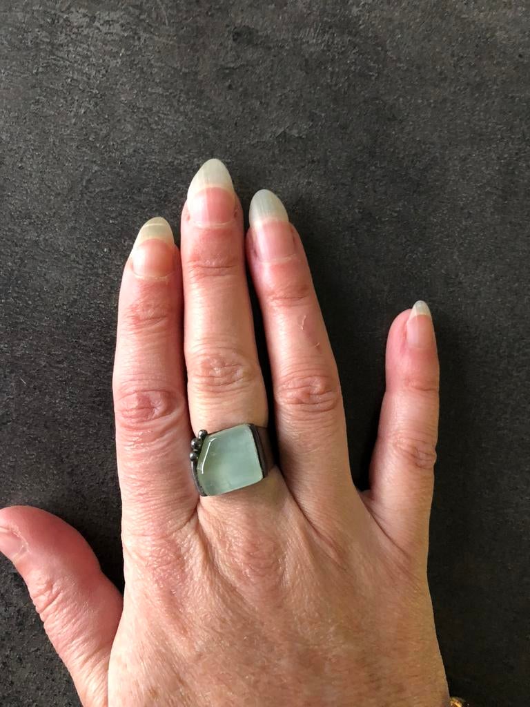 Zilveren ring met halfedelsteen, Enlèvement ou Envoi, Comme neuf