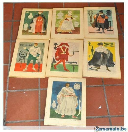 7 planches de métier a travers les siècles, Antiquités & Art, Art | Eaux-fortes & Gravures, Enlèvement ou Envoi