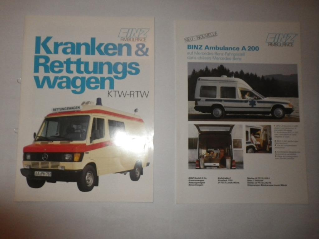 Binz Ambulance  Folders, Ophalen, Binz-GmbH Krankenwagen, Mercedes, Zo goed als nieuw