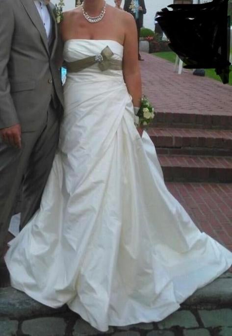 Robe de mariée aux accents kaki taille 44 Marylise, Comme neuf, Marylise, Blanc, Enlèvement