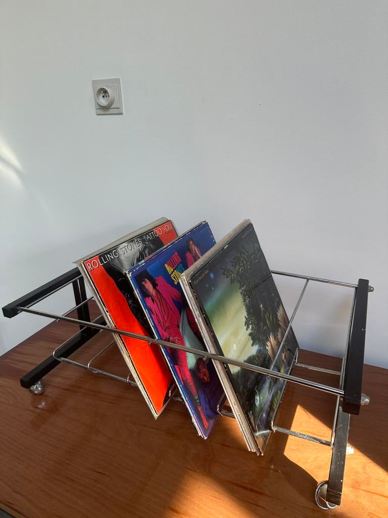 Vintage vinyl platen rek houder, Ophalen, Gebruikt