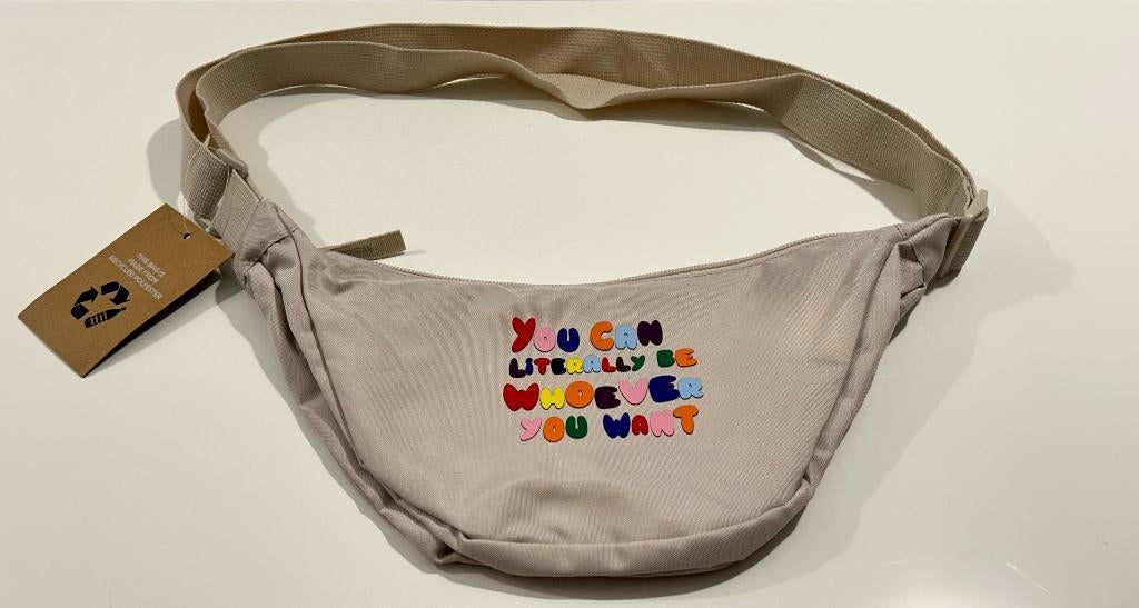 Ecru bumbag met tekst, Ophalen of Verzenden, Nieuw, Beige, Overige typen