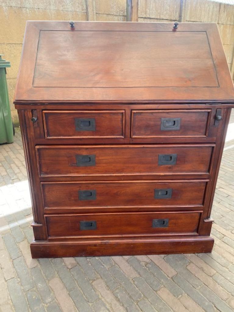 Antiek Teak houten bureaukast, Antiek en Kunst, Ophalen