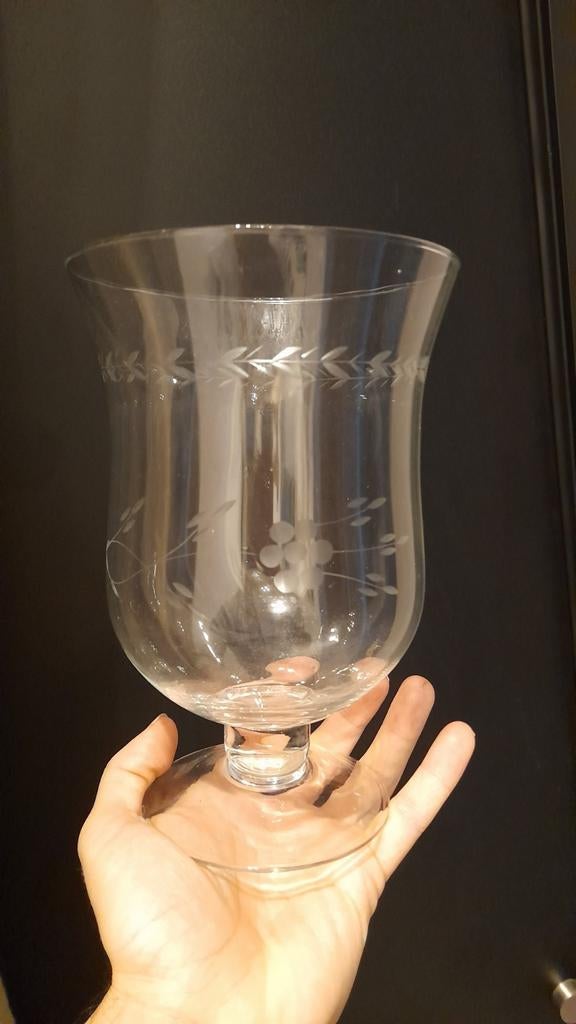 Grote antieke vaas glas, Ophalen of Verzenden