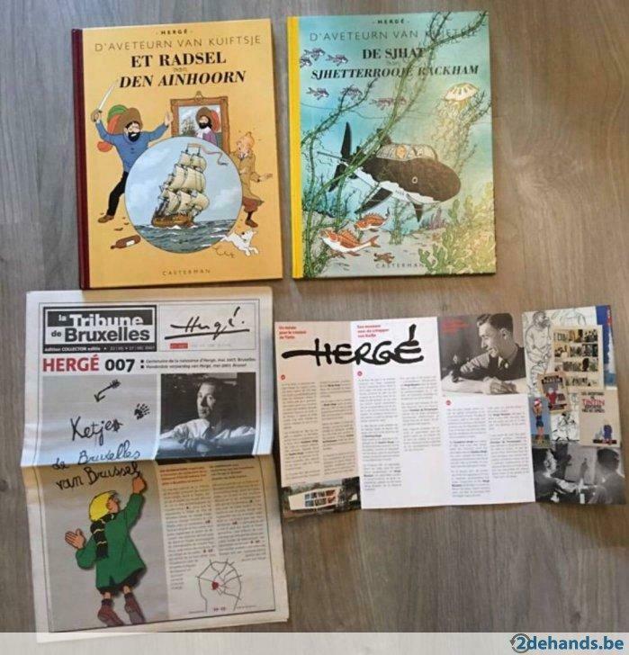facsimile kuifje hergé ostends kuiftsje op 26 ex met gedicht, Ophalen of Verzenden, Nieuw