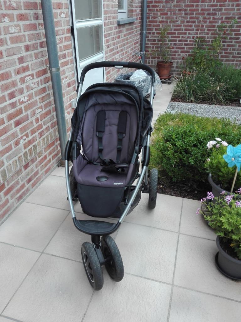 wandelwagen MaxiCosi Mura Plus total black, Kinderen en Baby's, Ophalen, Gebruikt, Combiwagen, Met reiswieg