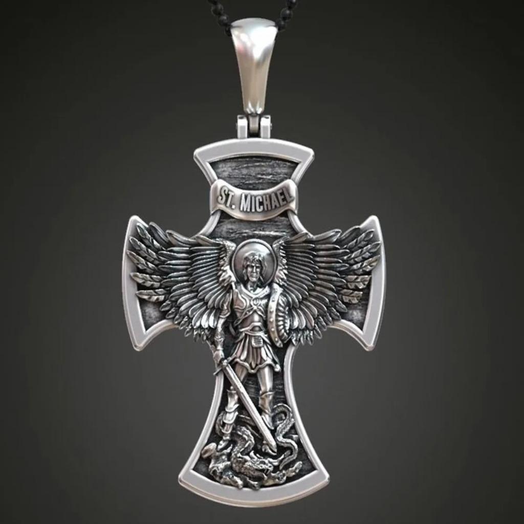 Kruis van de Aartsengel Michael - 925 Sterling Zilver, Verzenden, Nieuw, Kruis of Symbool, Zilver