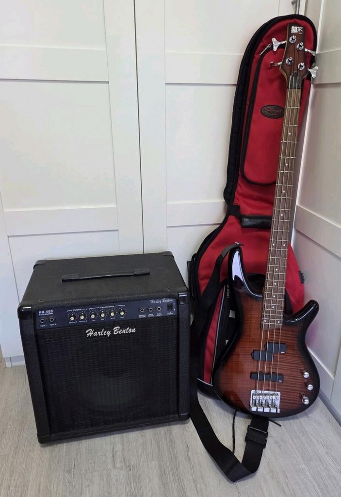 Ibanez SR300FR Bass + Harley Benton 40W versterker, Muziek en Instrumenten, Ophalen, Gebruikt, Elektrisch