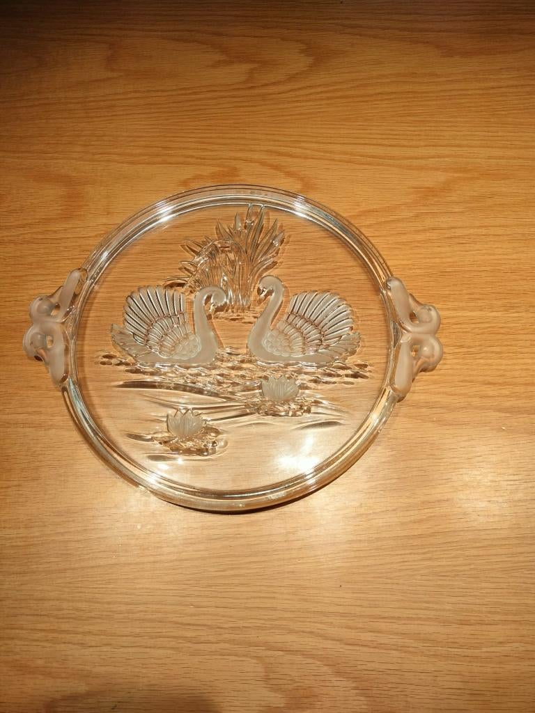 vintage ronde taartschotel met Schwanensee motief, Ophalen, Nieuw, Overige materialen, Vintage