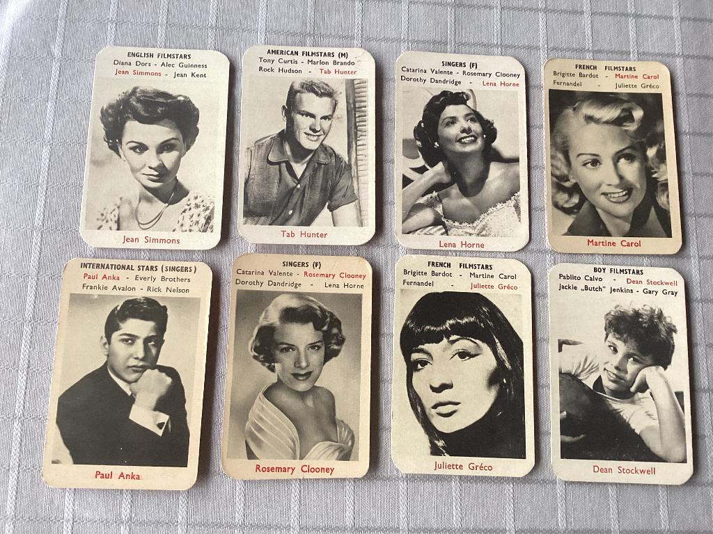 8 filmstars chromos prenten Maple Leaf chewing gum, Verzamelen, Ophalen of Verzenden, Gebruikt