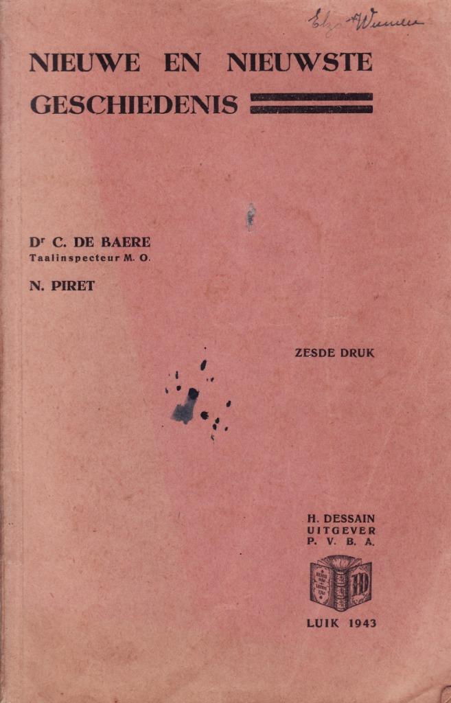 Nieuwe en nieuwste geschiedenis -1943- De Baere & N. Piret, Enlèvement ou Envoi