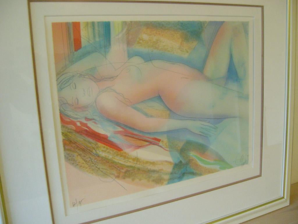litho Jean-Baptiste Valadie vrouwelijk naakt 71.5cm x 62.5cm, Ophalen