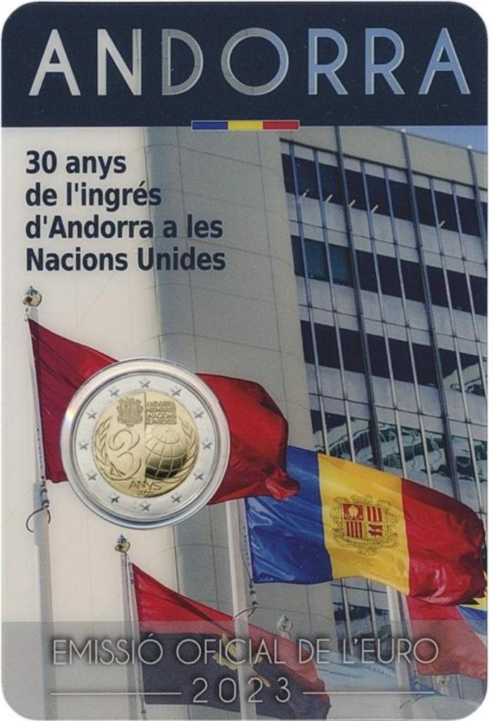 2 euro Andorra 2023 30 jaar lid UNO, Ophalen of Verzenden, 2 euro