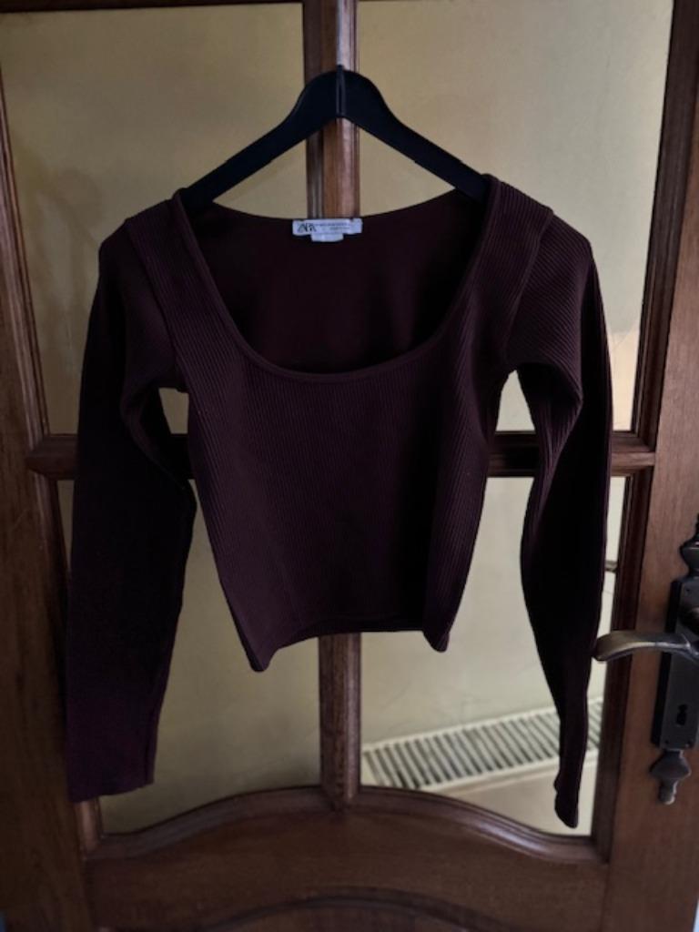 Korte bruine trui van Zara maat XS EUR, Ophalen, Bruin, Zo goed als nieuw, Maat 34 (XS) of kleiner