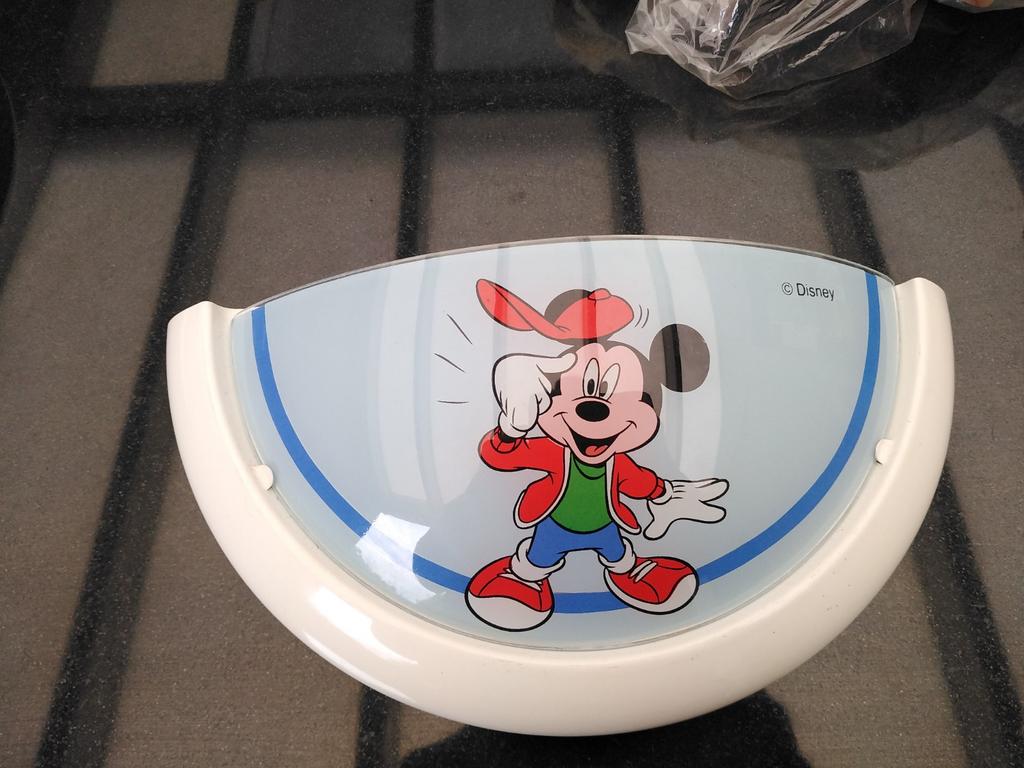 Applique lumineuse murale Mickey en verre, Enlèvement ou Envoi, Comme neuf, Verre, Appilque
