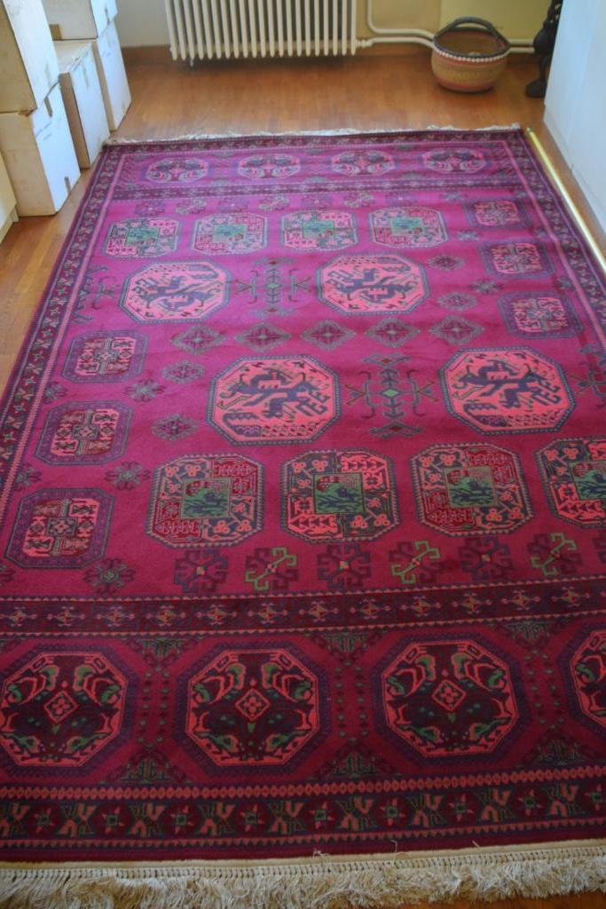 groot vloerkleed, wol, rode tinten, Huis en Inrichting, Stoffering | Tapijten en Vloerkleden, Ophalen, Gebruikt, 150 tot 200 cm