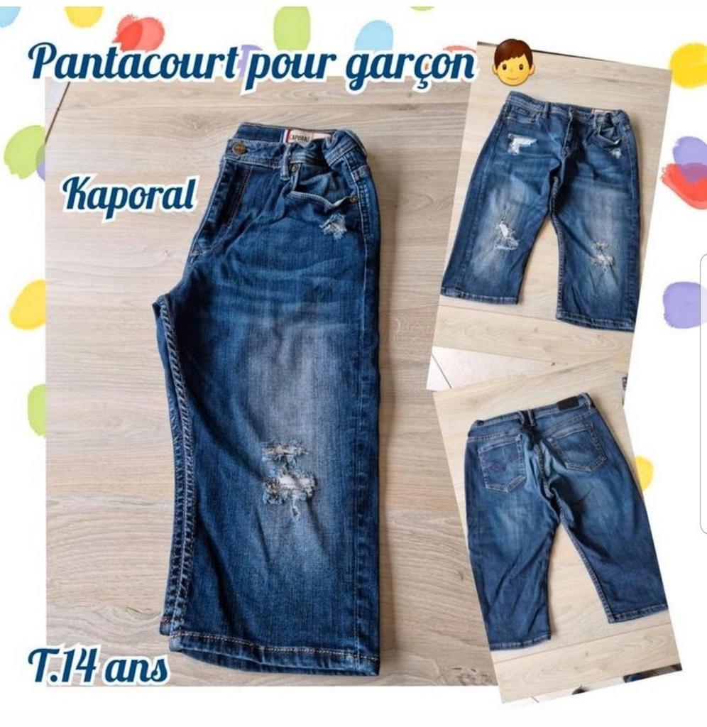 Pantacourt en jeans pour garçon -bleu-Kaporal-T.14 ans, Ophalen of Verzenden, Kaporal, Jongen, Overige typen