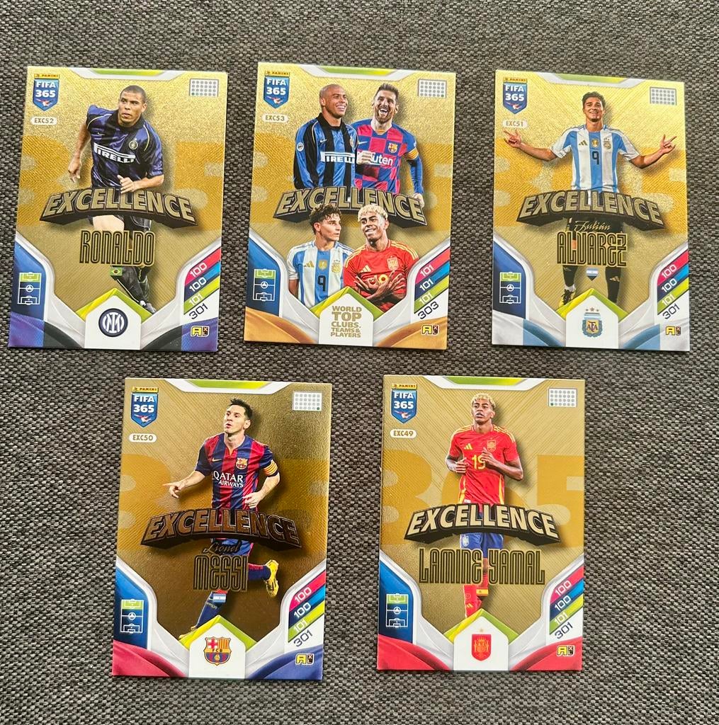 Panini Fifa 365 Adrenalyn 2026 Les 5 cartes Excellence, Hobby & Loisirs créatifs, Autocollants & Images, Neuf, Plusieurs images